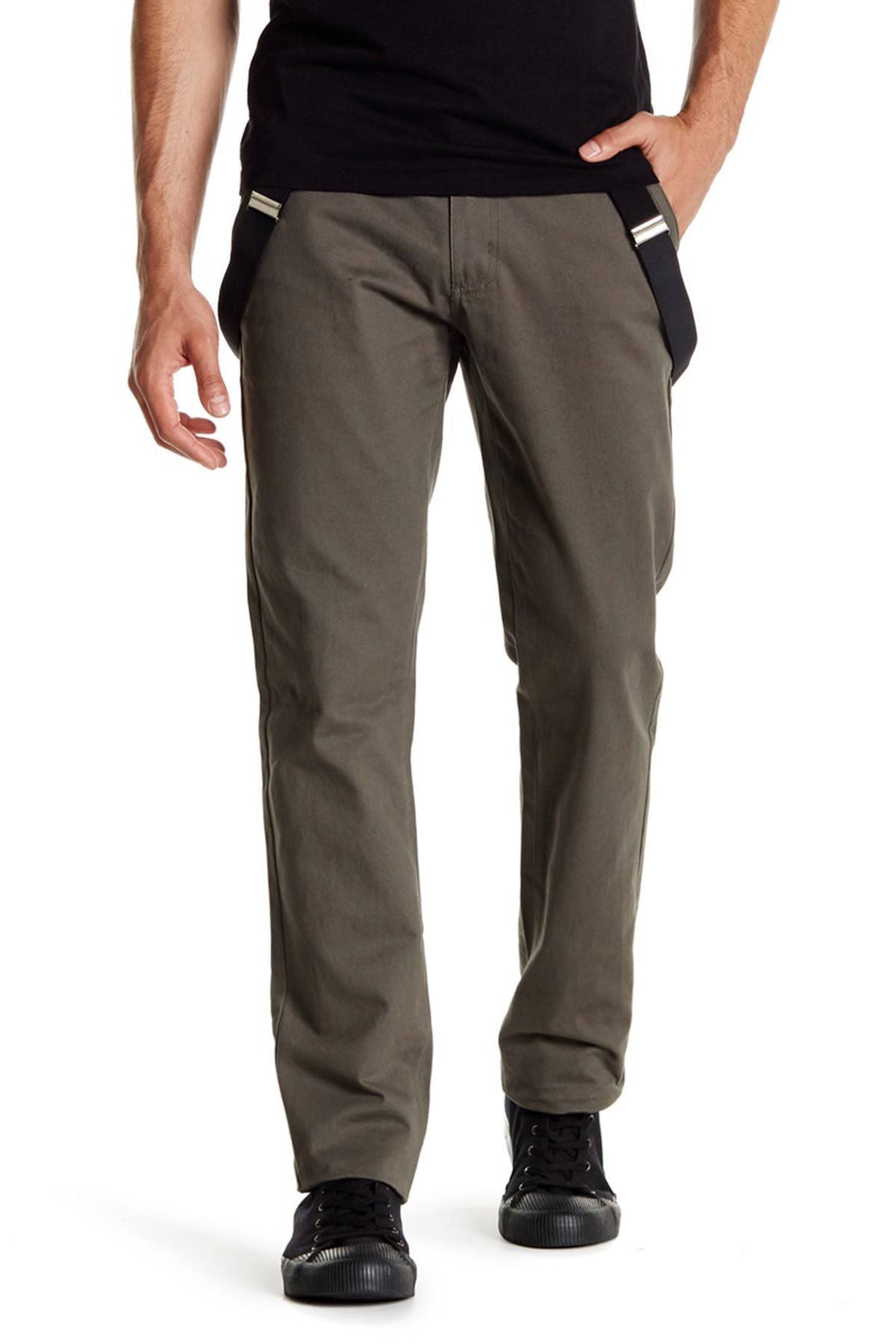 Something Strong Dark Grey Suspender Pant