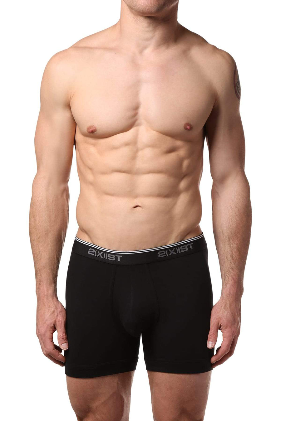 2(X)IST Black/Grey Stretch No-Show Boxer Brief 2-Pack