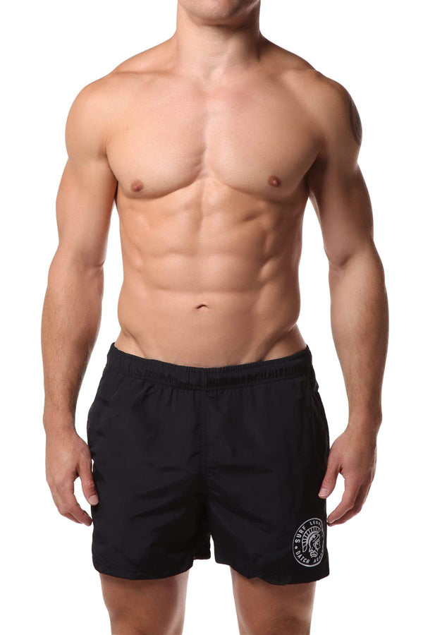 Datch Solid Black Gladiator Swim Short