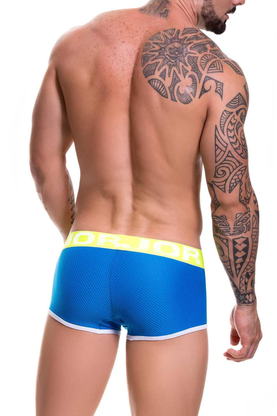Jor Blue/Neon-Yellow Electro Boxer-Trunk