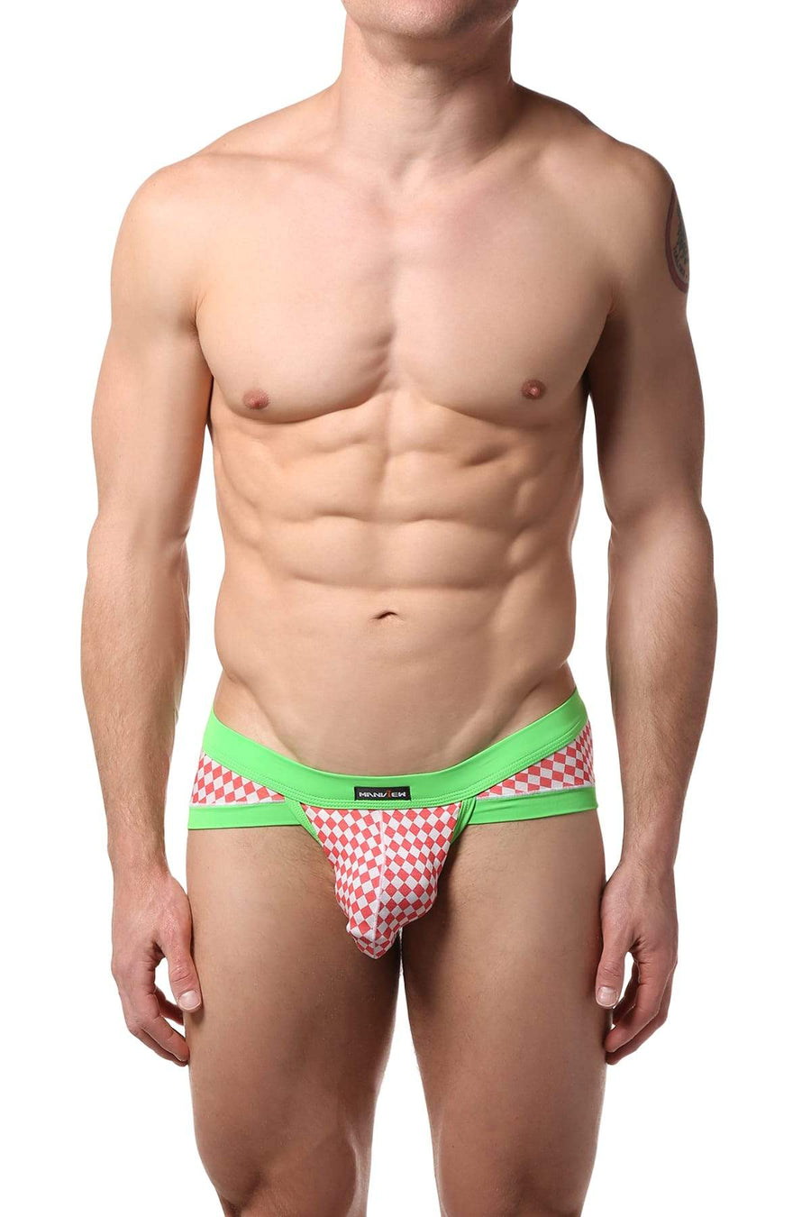 Manview Green Checkered Brief