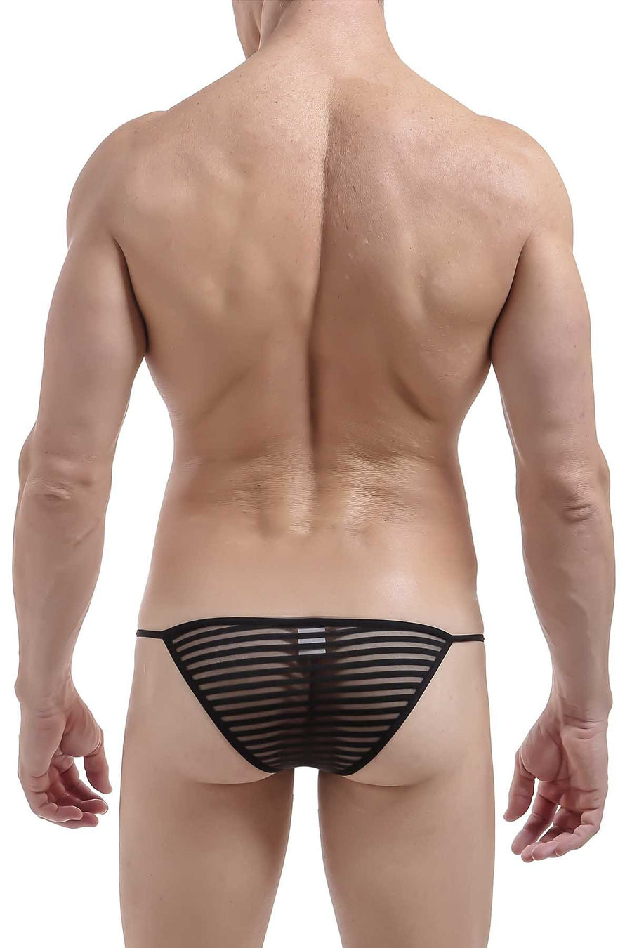 PetitQ Black Mesh Stripe Kini