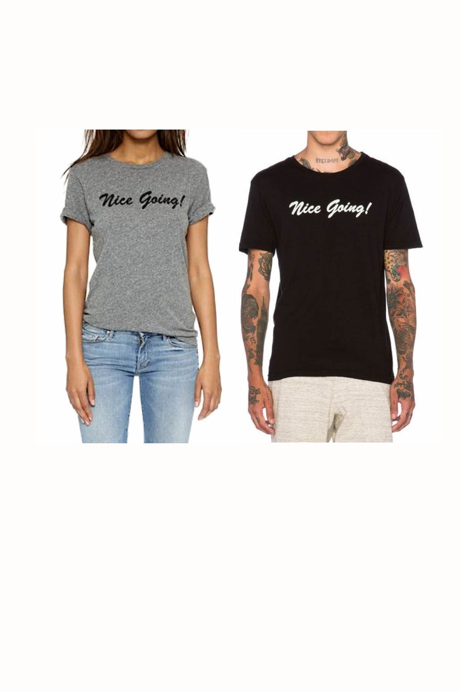 Rxmance Unisex Grey Nice Going Crew Tee