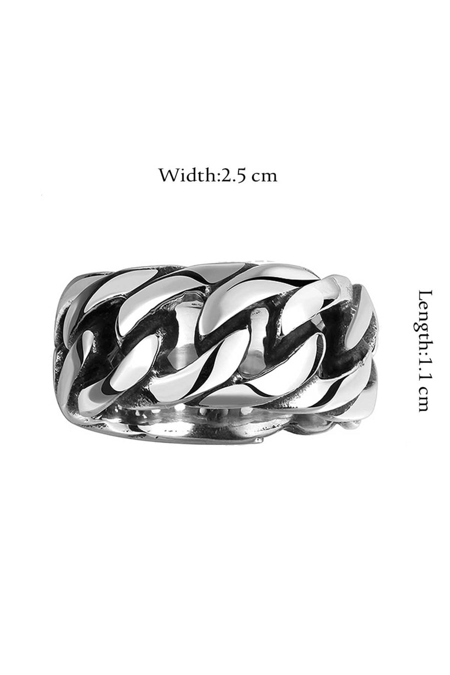 Gomaya Personality Chain Stainless Steel Ring