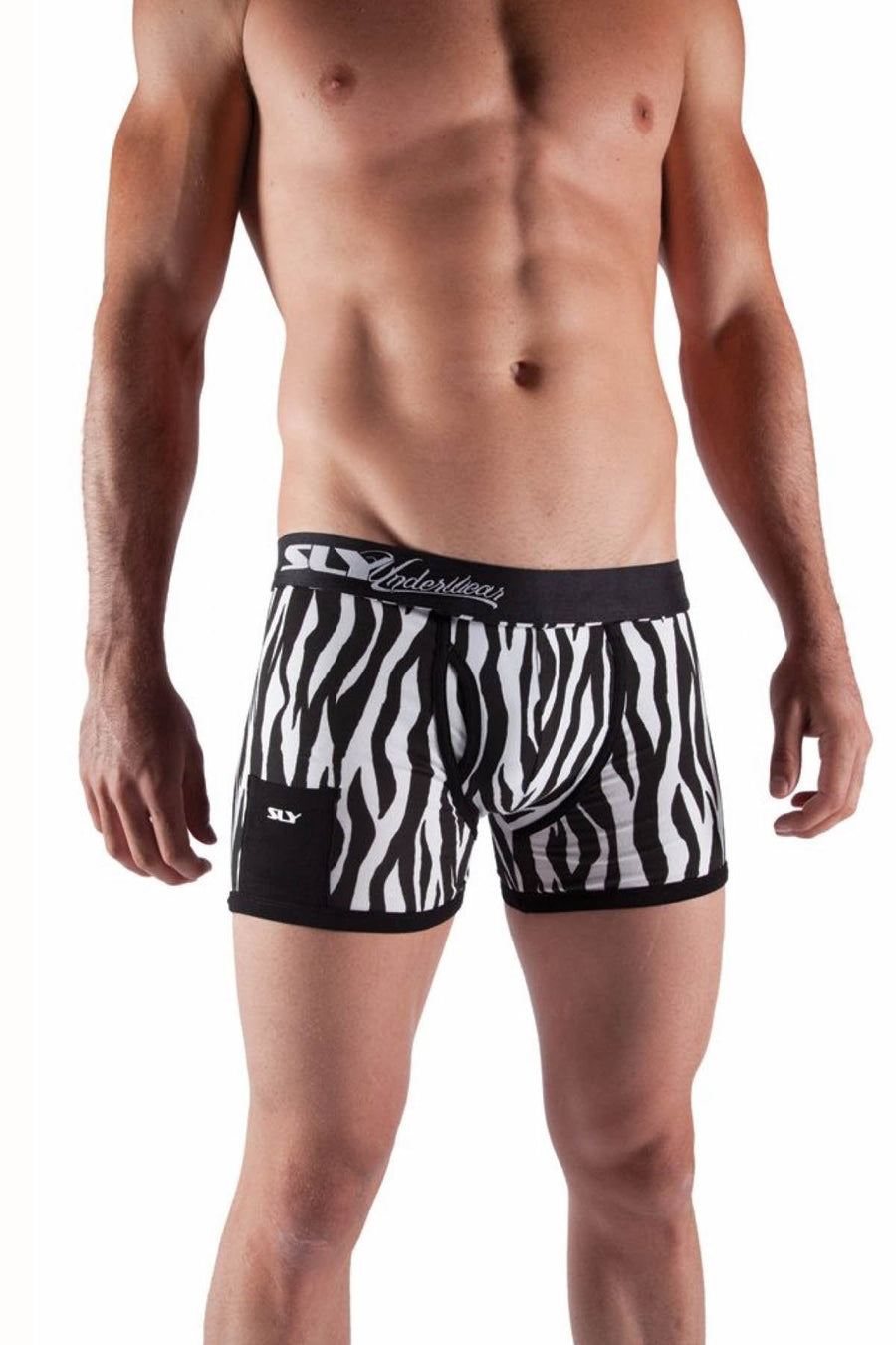 Sly Black & White Zebra Boxer Brief