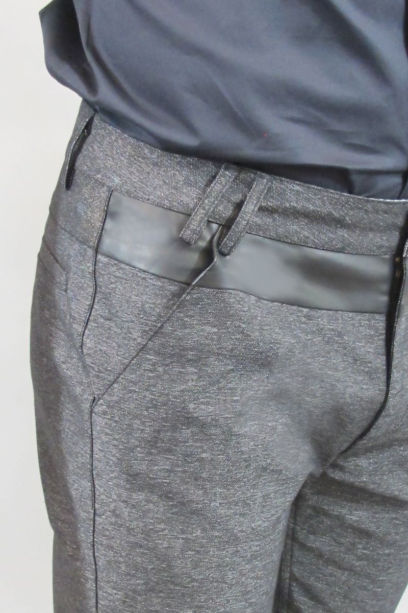 Smash Black Classic Pant with Leather Trim
