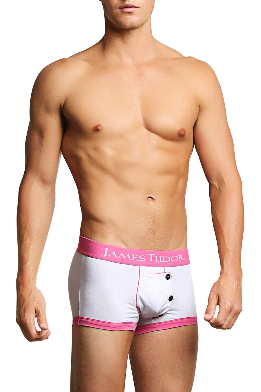 James Tudor White & Pink Boxer Brief