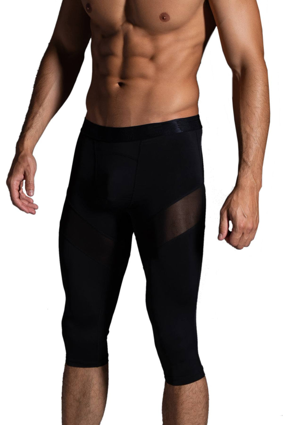 5=TEN Physiotech Mesh Panel Cropped Legging in Black