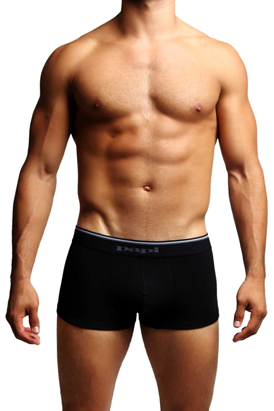 2-Pack Papi Black & Charcoal Solid Stretch Brazilian Trunks