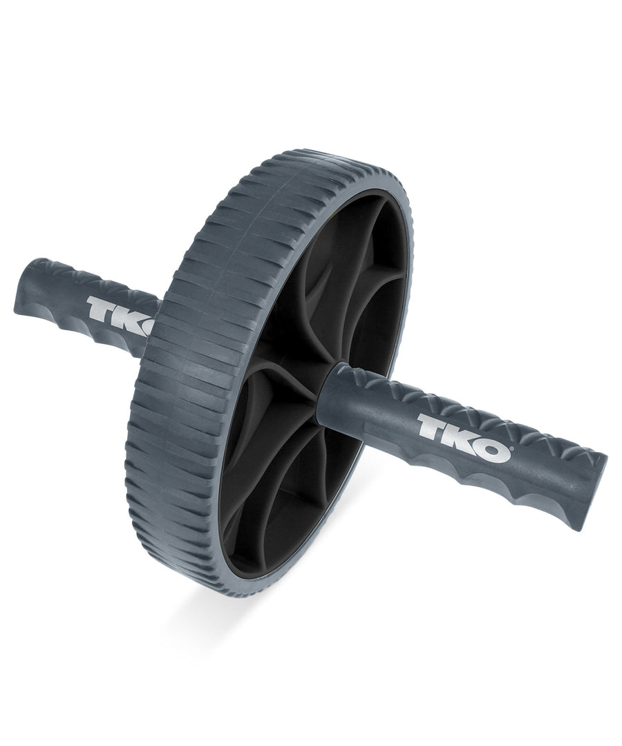 TKO Ab Wheel Exercise Roller Core Training Workout, Charcoal/Black