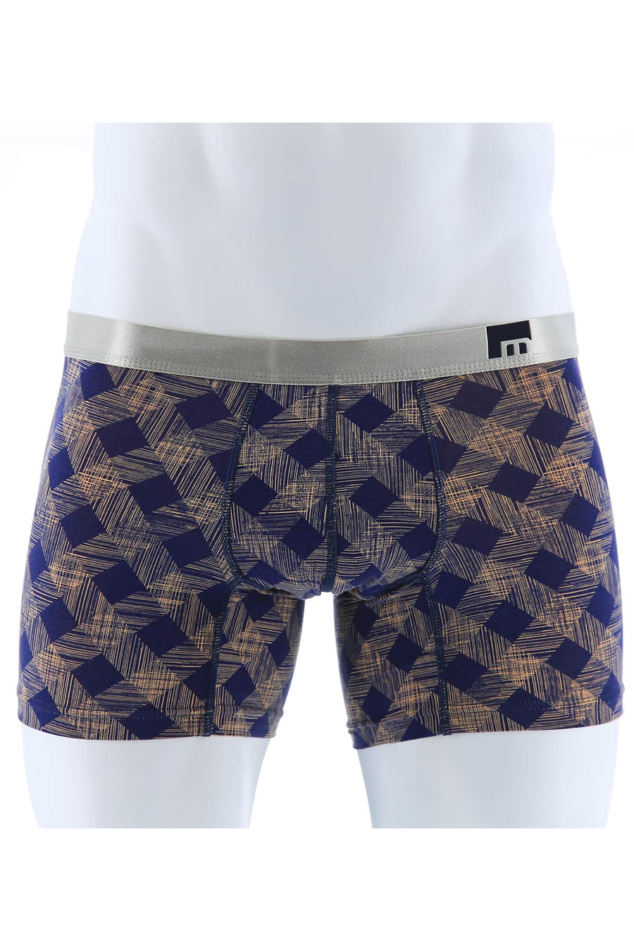 Mosmann Navy & Orange Plaid Long Boxer