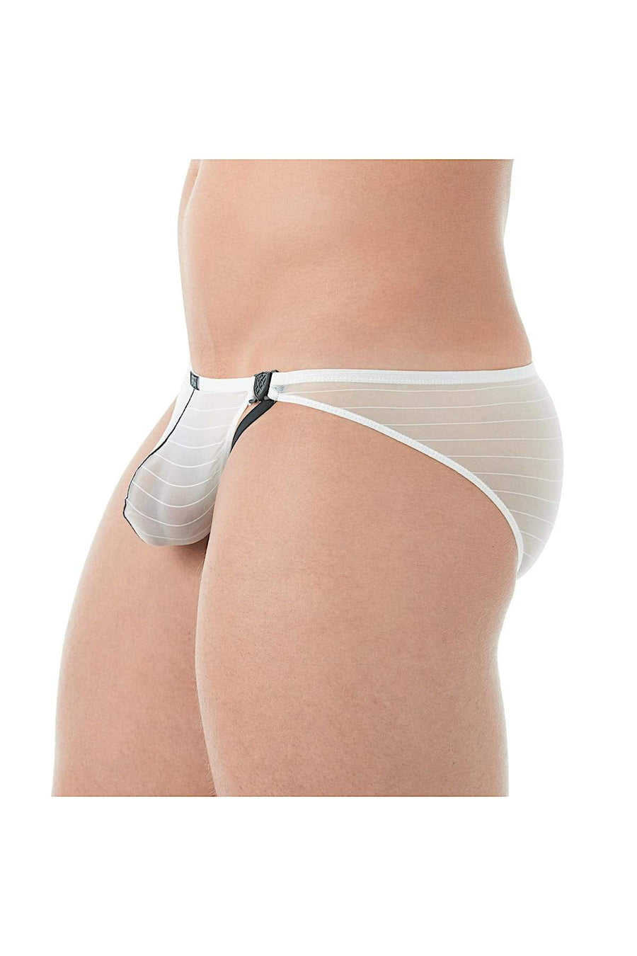 Gregg Homme White Mesh Suspender C-Ring Brief