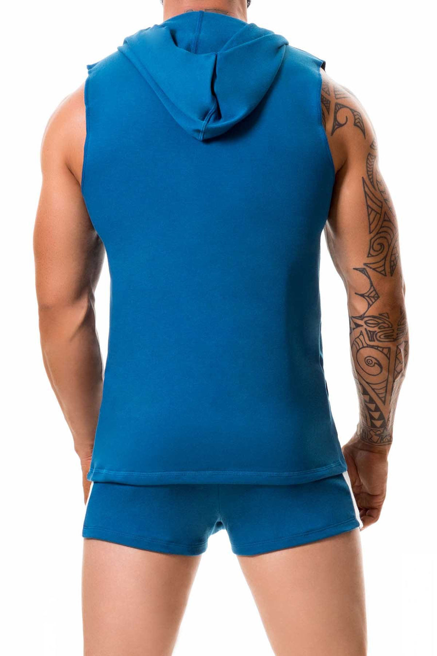 Jor Petrol-Blue Sleeveless Warrior Hoodie