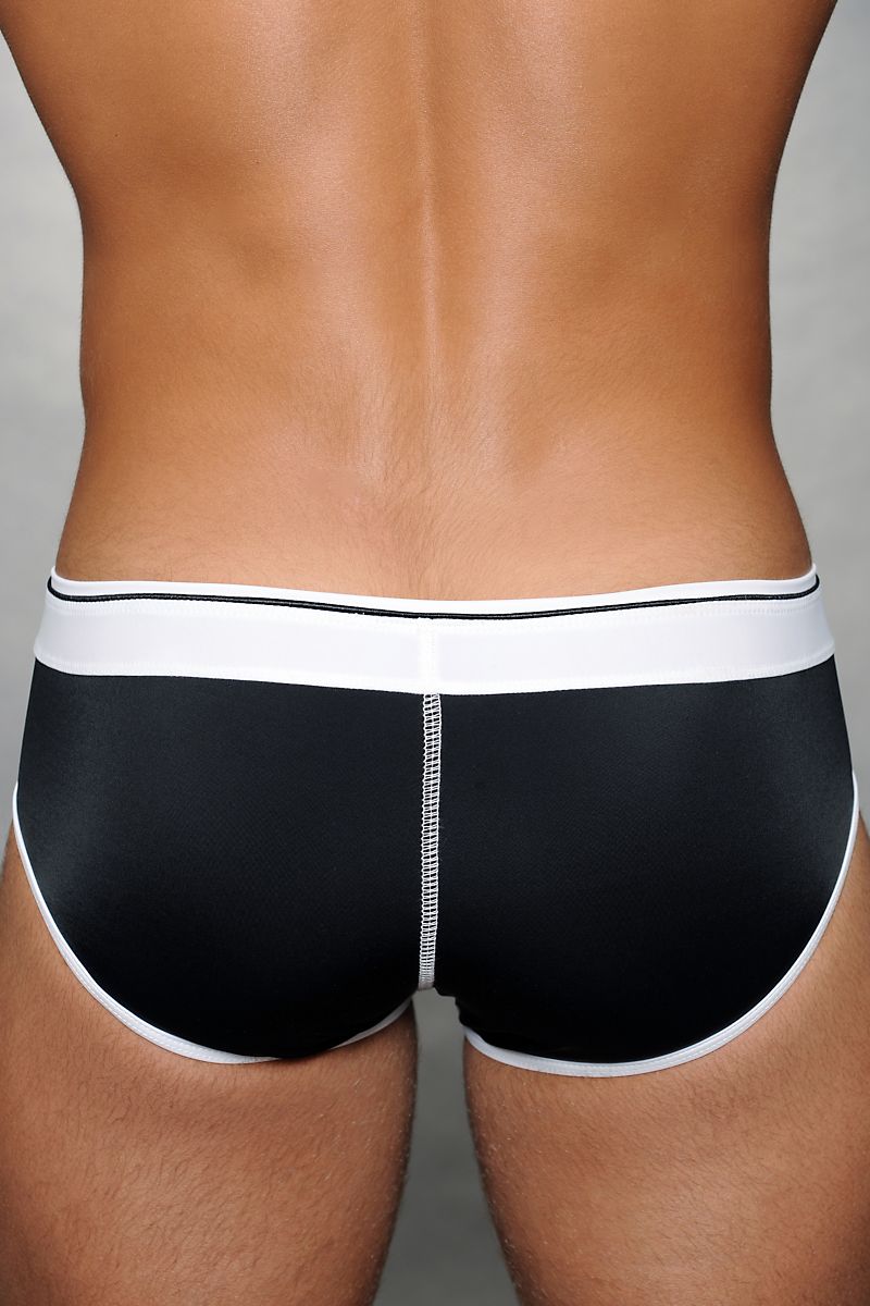 Pistol Pete Black Zipper Swim Brief