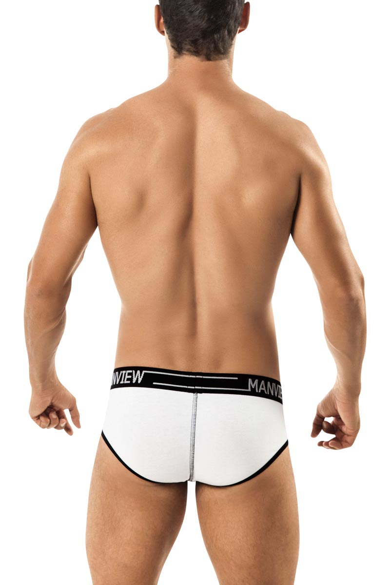 Manview White Stretch Cotton Spectrum Brief