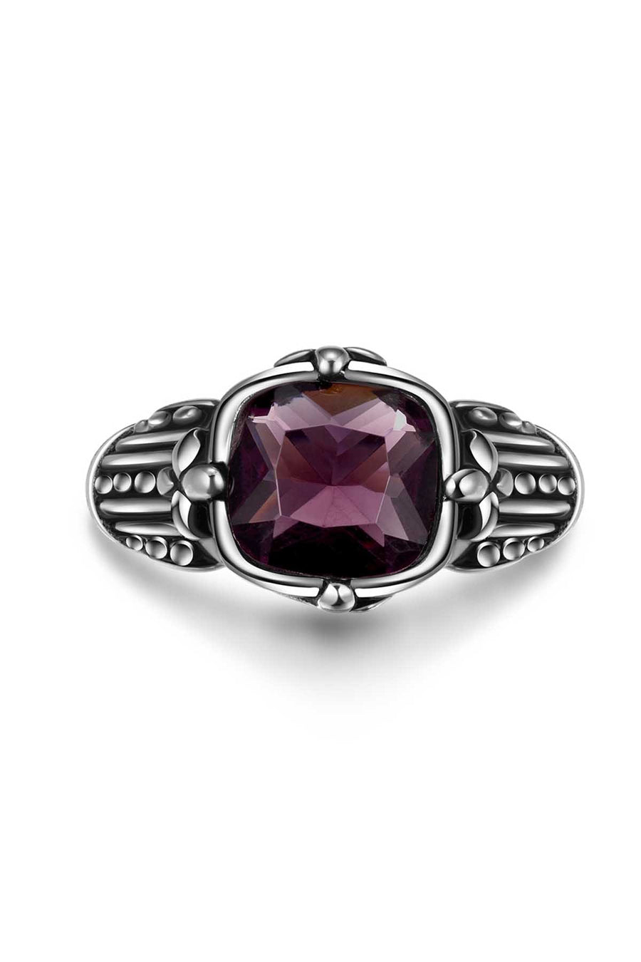 Gomaya Purple Trinitite Stainless Steel Ring