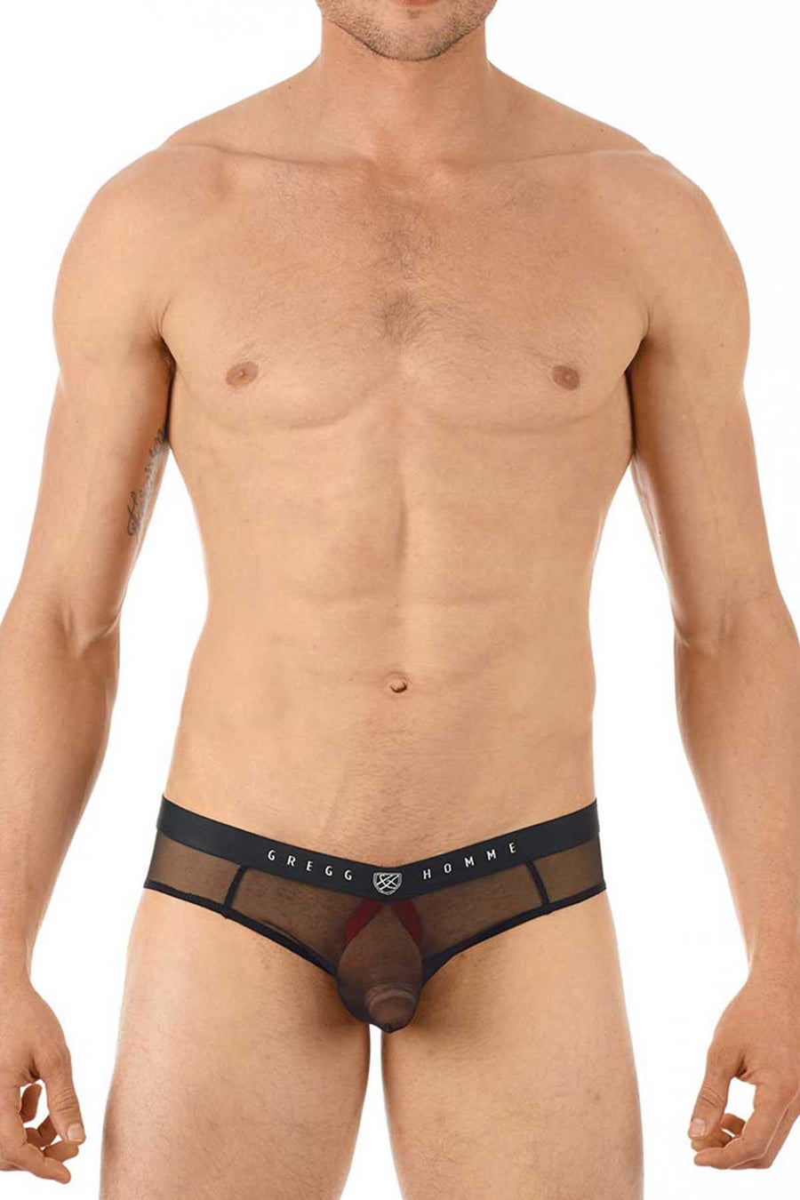 Gregg Homme Black Erotik Ultra Sheer Mesh C-Ring Brief