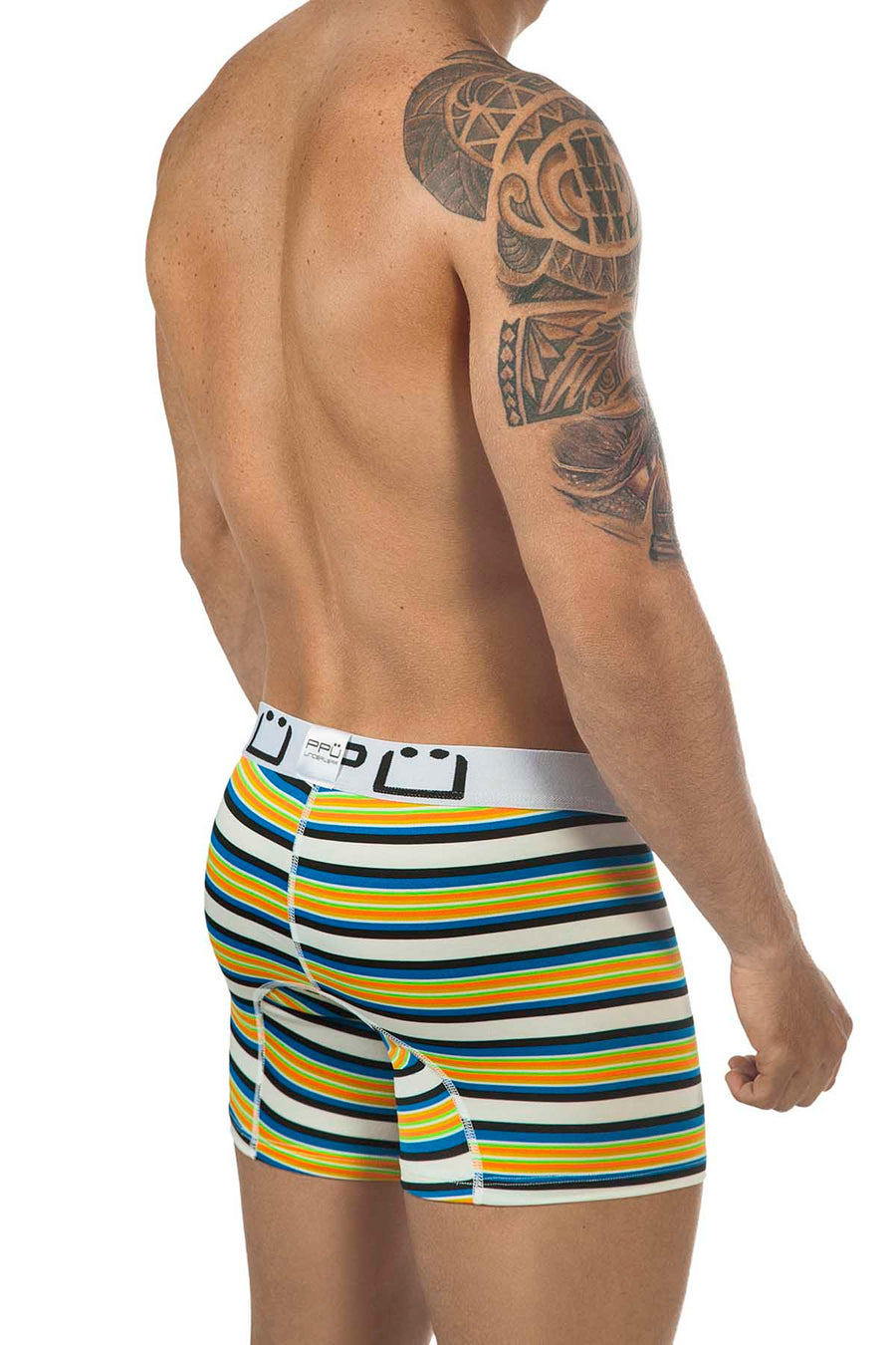 PPÜ White/Orange Stripe Boxer Brief
