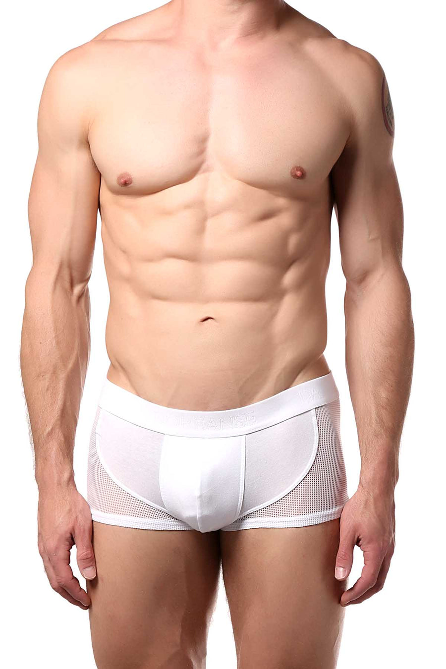 Doreanse White Mesh-Panel Pouch Trunk