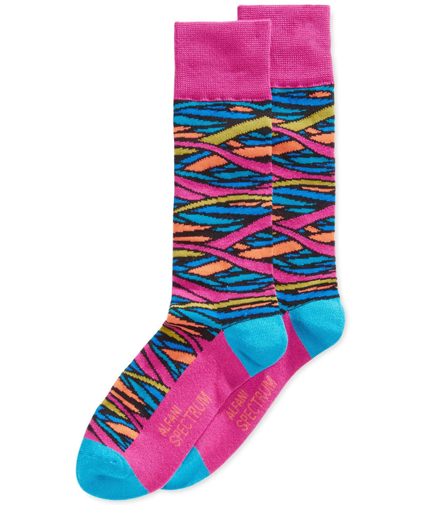 Alfani Stained Glass Colorblock Knit Crew Socks