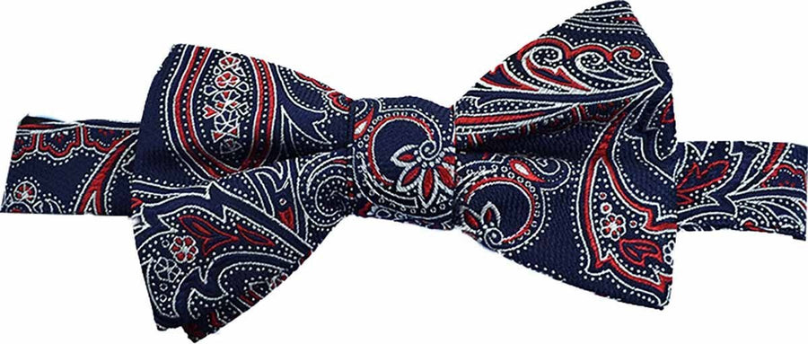 Countess Mara Martin Paisley Pre-Tied Bow Tie Navy