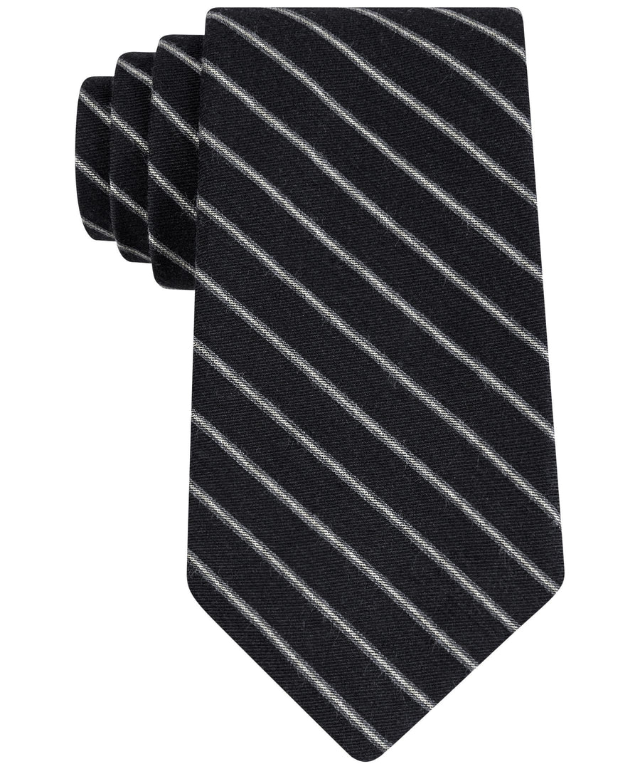 Calvin Klein Gold Glimmer Pinstripe Tie Black One Size
