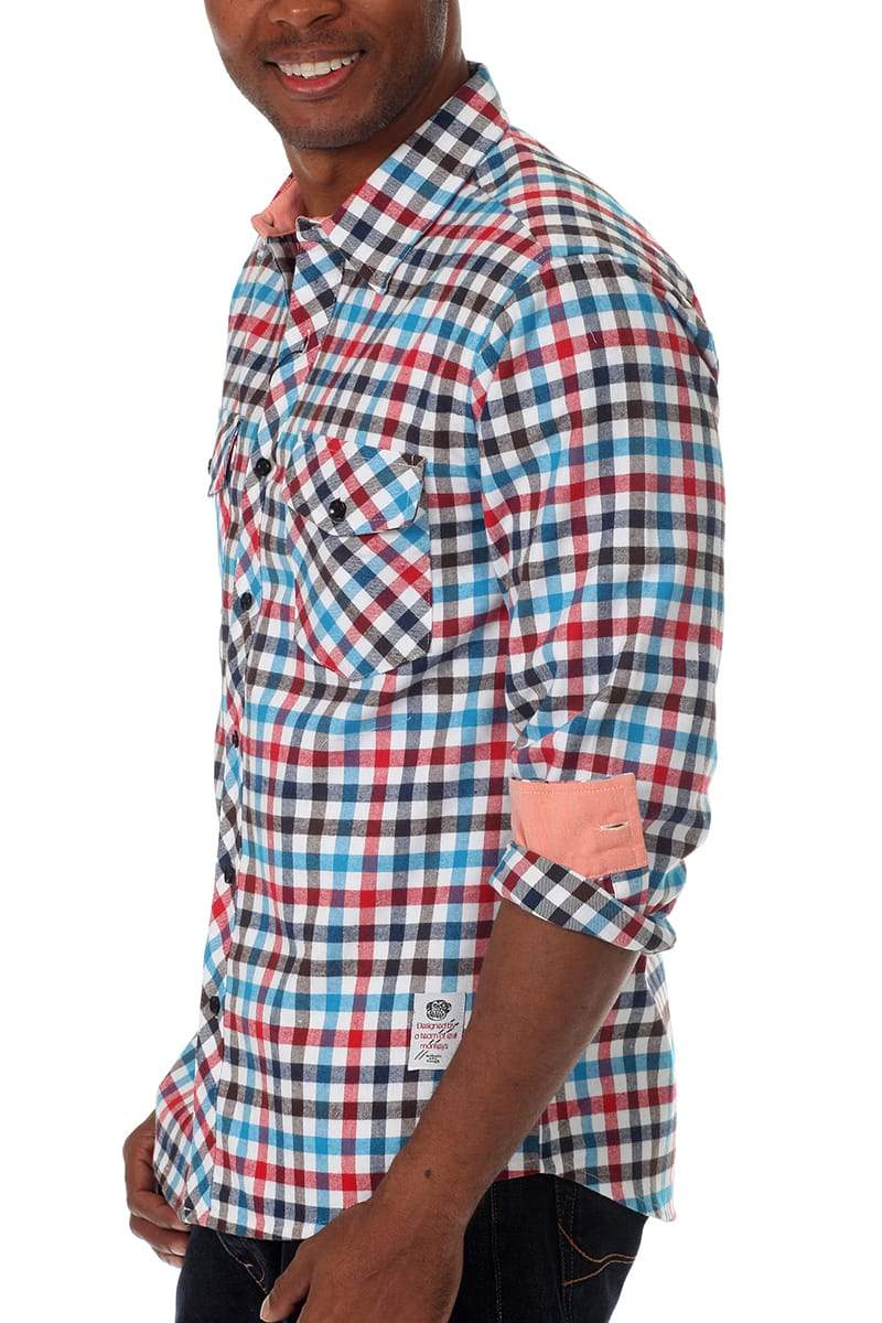 Something Strong Red Something Interesting Button-Up