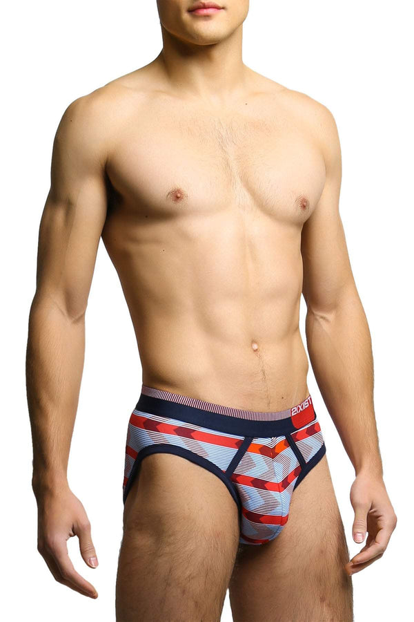 2(X)IST Zig Zag Stripe Red Graphic Cotton Briefs