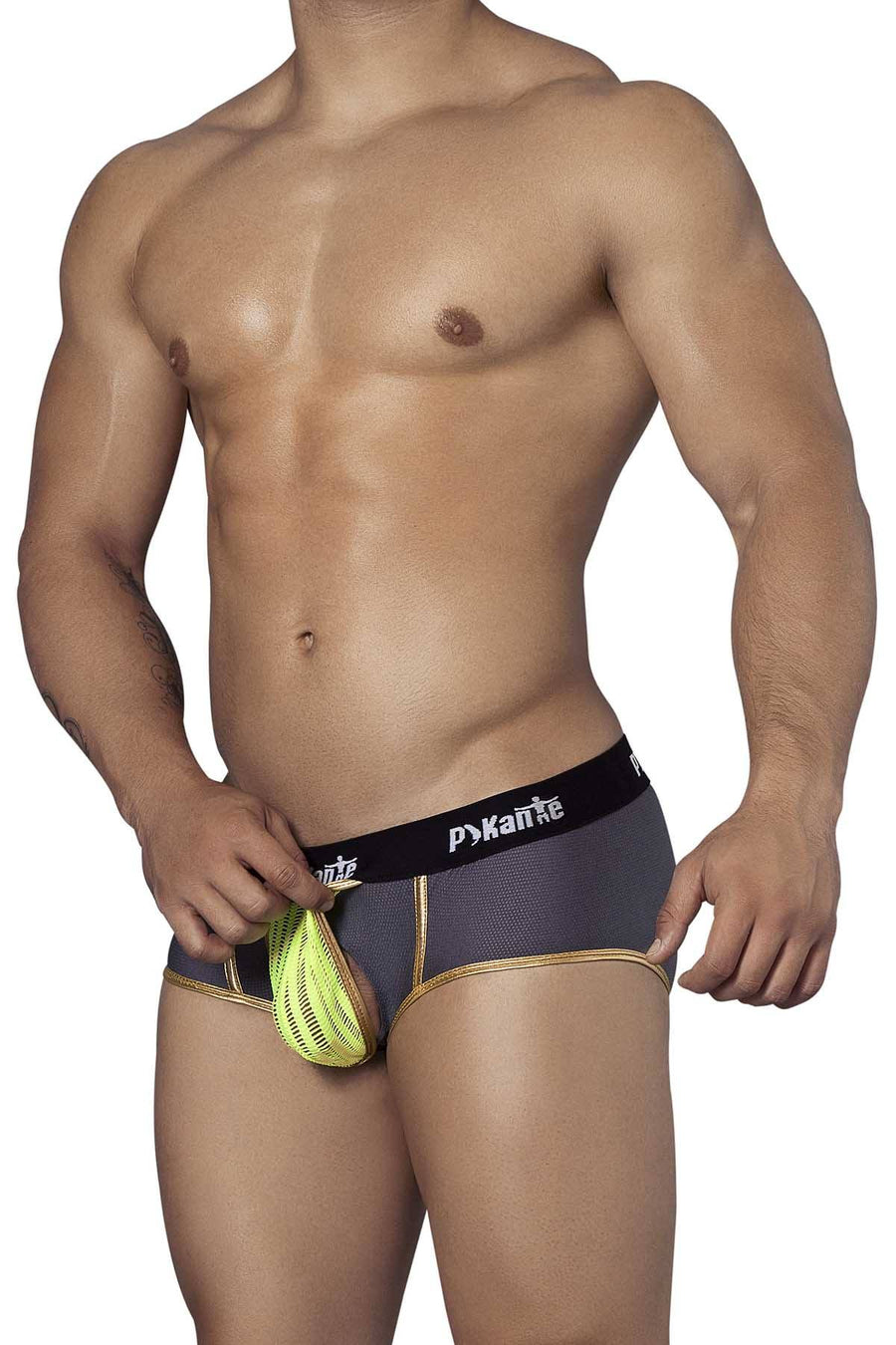 Pikante Neon-Green/Grey Hurricane Brief