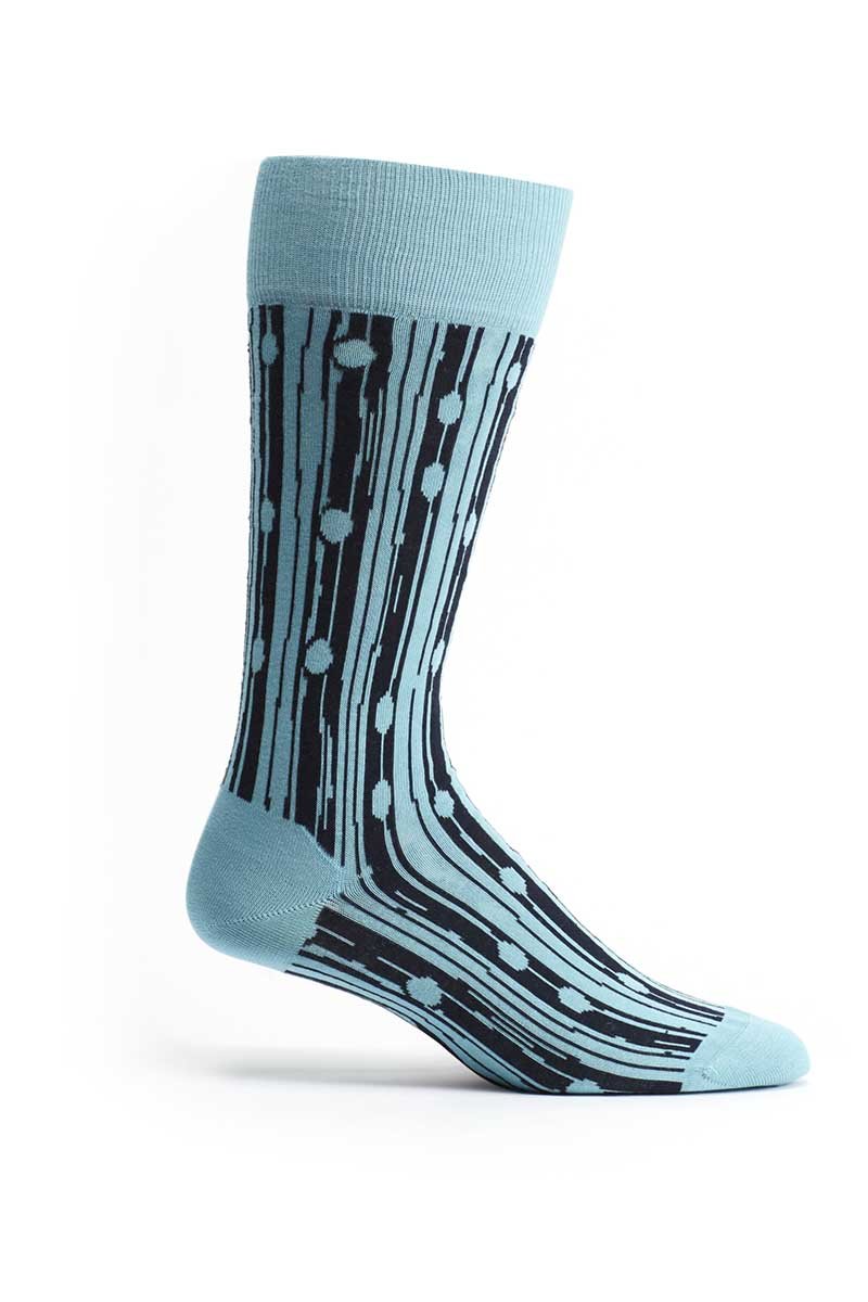 Ozone Blue Bark Beetle Crew Sock