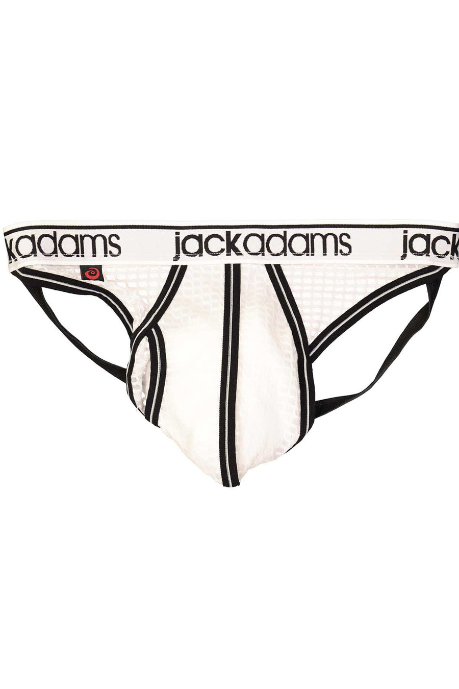 Jack Adams White & Black Varsity Mesh Jockstrap