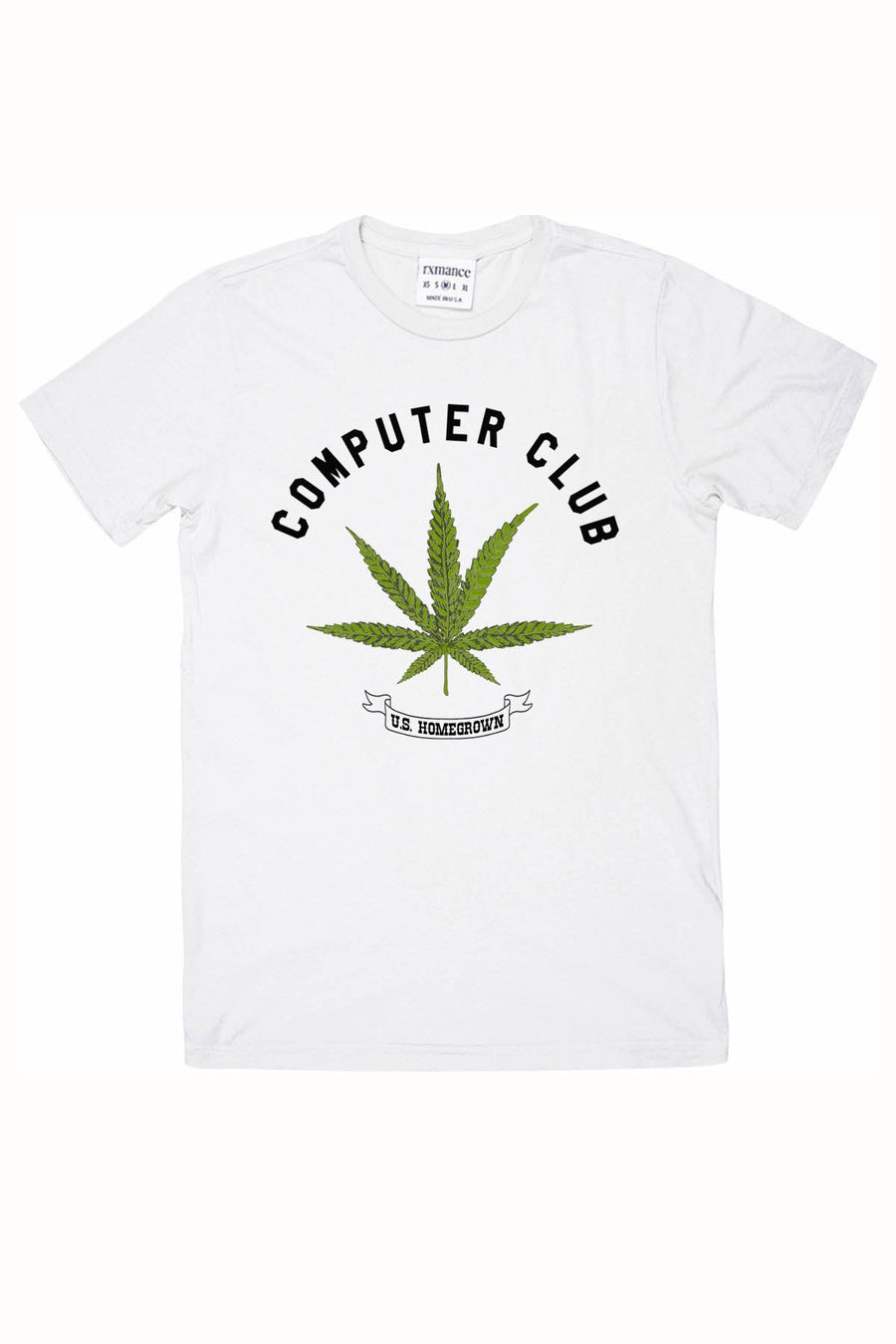 Rxmance Unisex White Computer Club Crew Tee
