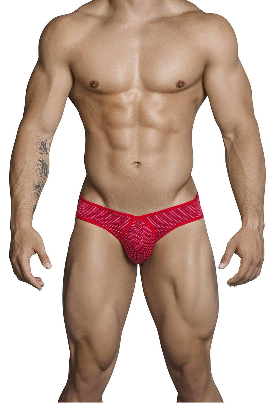 XTREMEN Red w/ White Dots Microfiber Brief