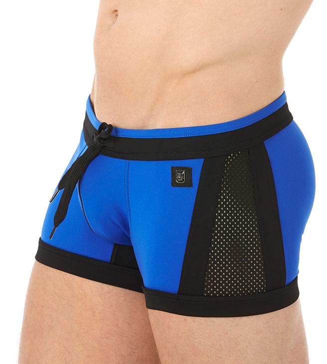 Gregg Homme Blue Mesh Insert Swim Trunk