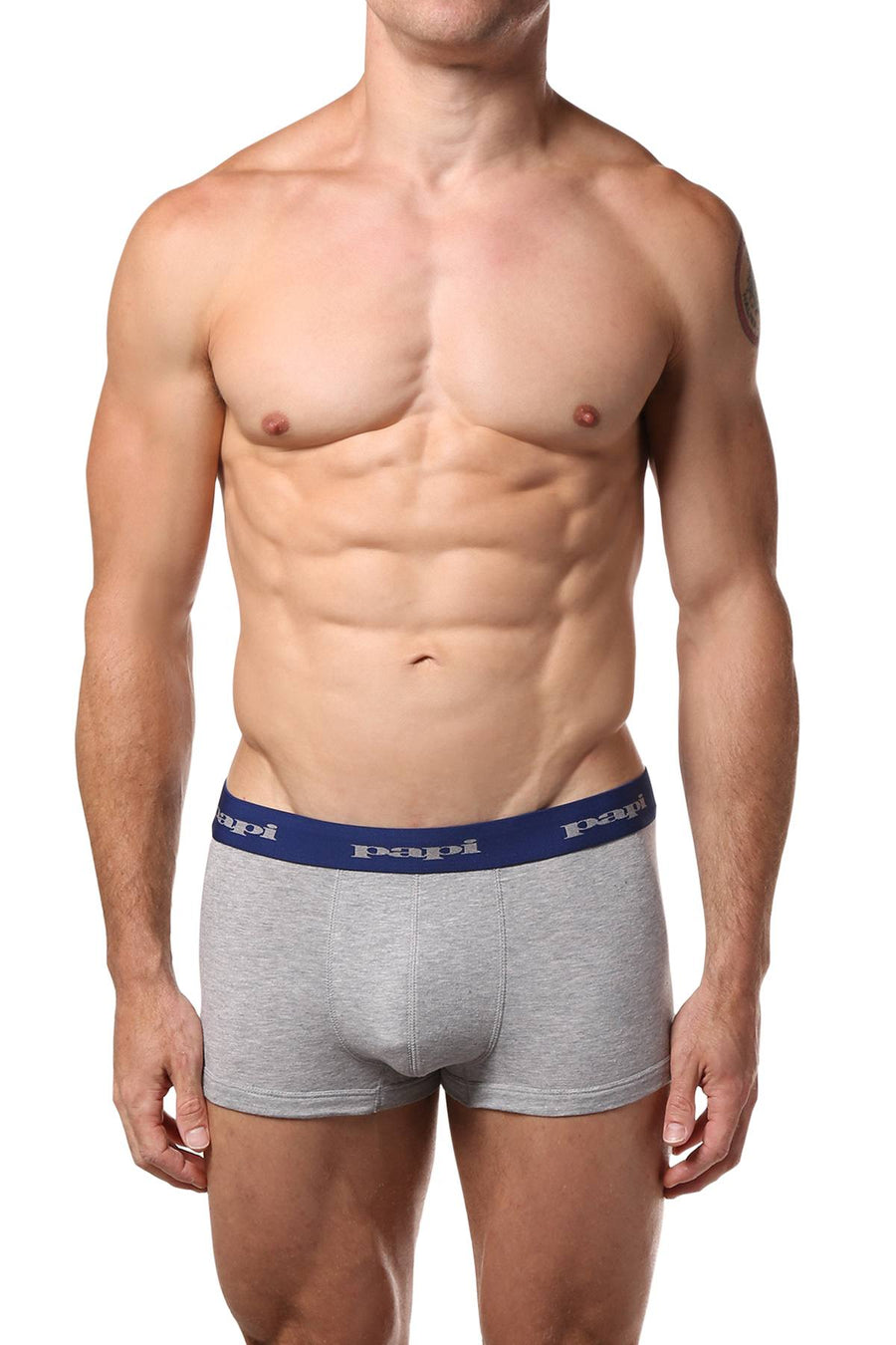 Papi Grey/Blue/Print Brazilian Trunk 3-Pack