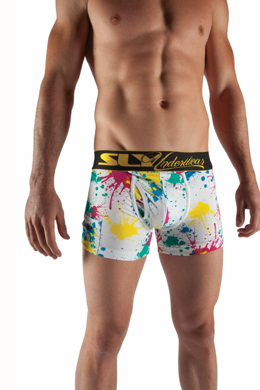 Sly White Splatter Boxer Brief