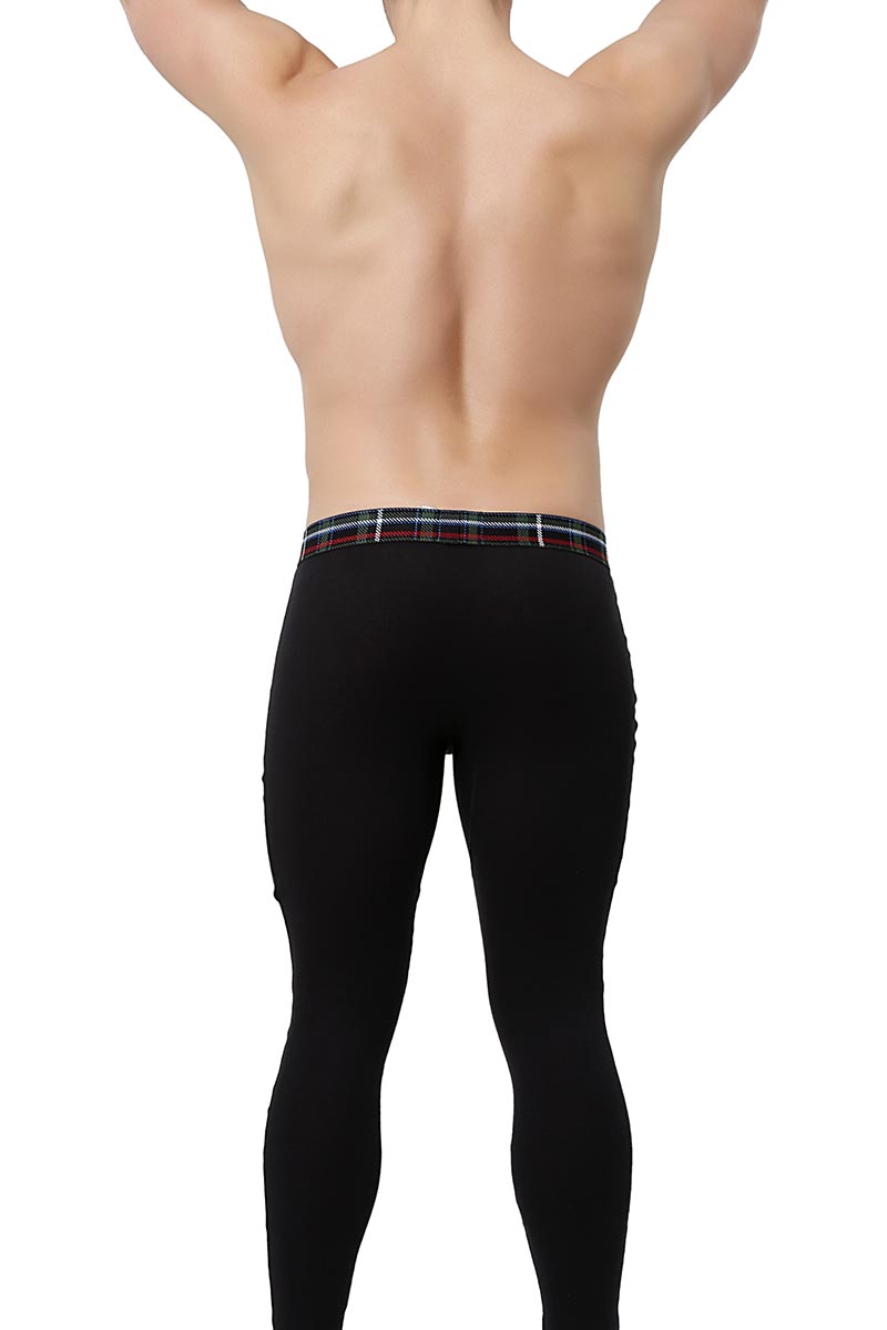 2(X)IST Black Tartan Plaid Long Underwear