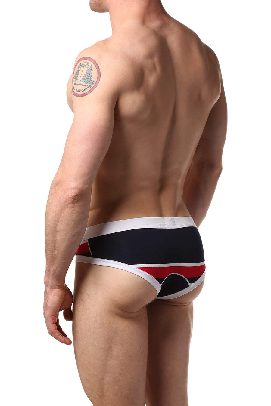 Manview Navy Striped Brief