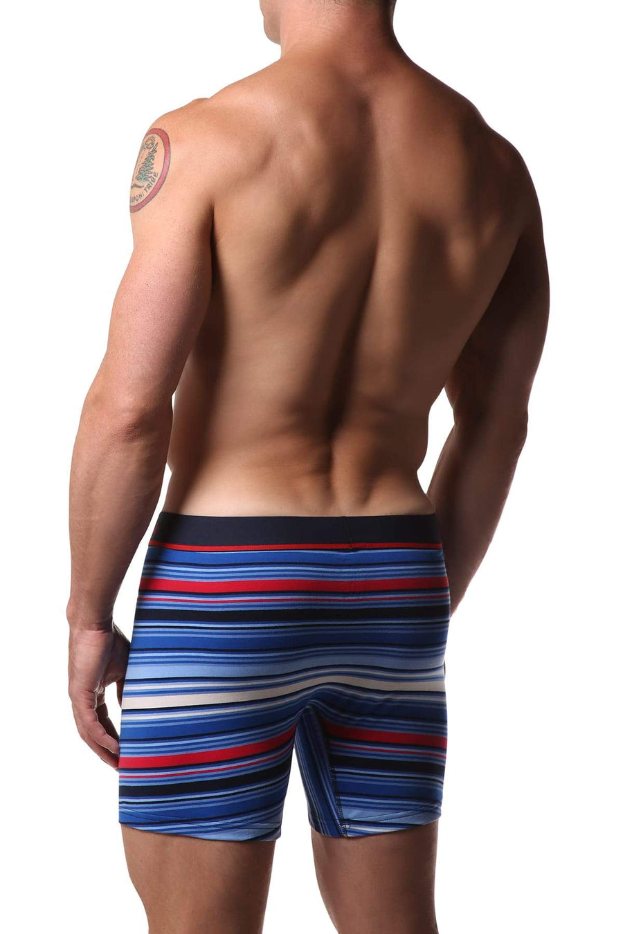 Unsimply Stitched Blue Multi Stripe Boxer Brief
