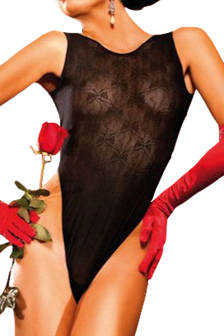 Baci Diva Black Lace Teddy