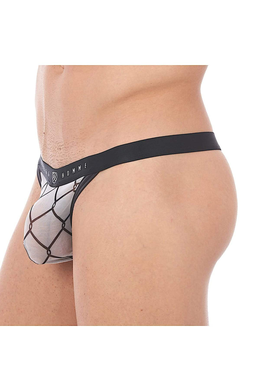 Gregg Homme White Wired Mesh C-Ring Thong