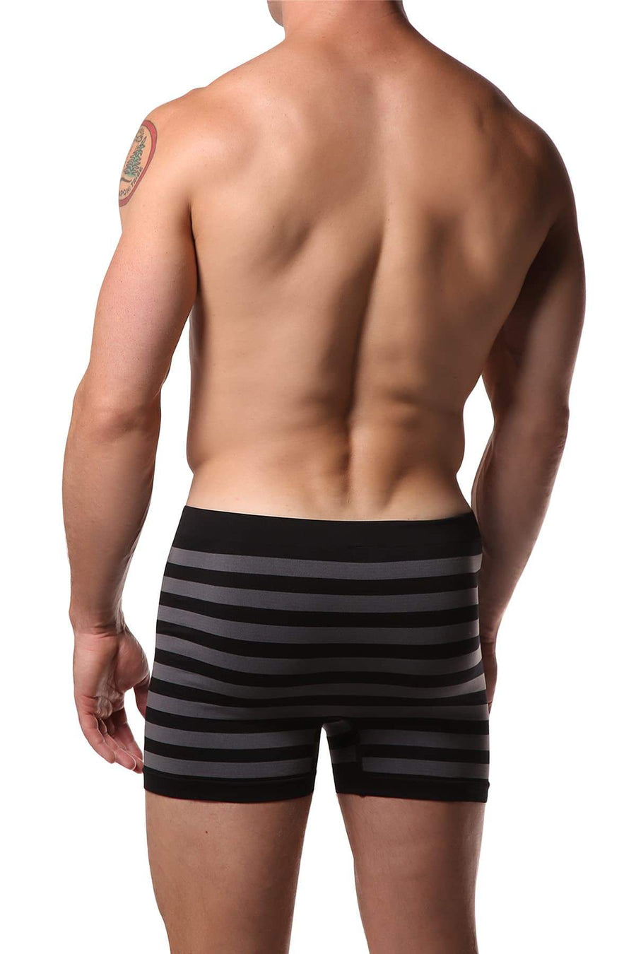 Knocker Grey & Black Stripe Seamless Boxer Brief