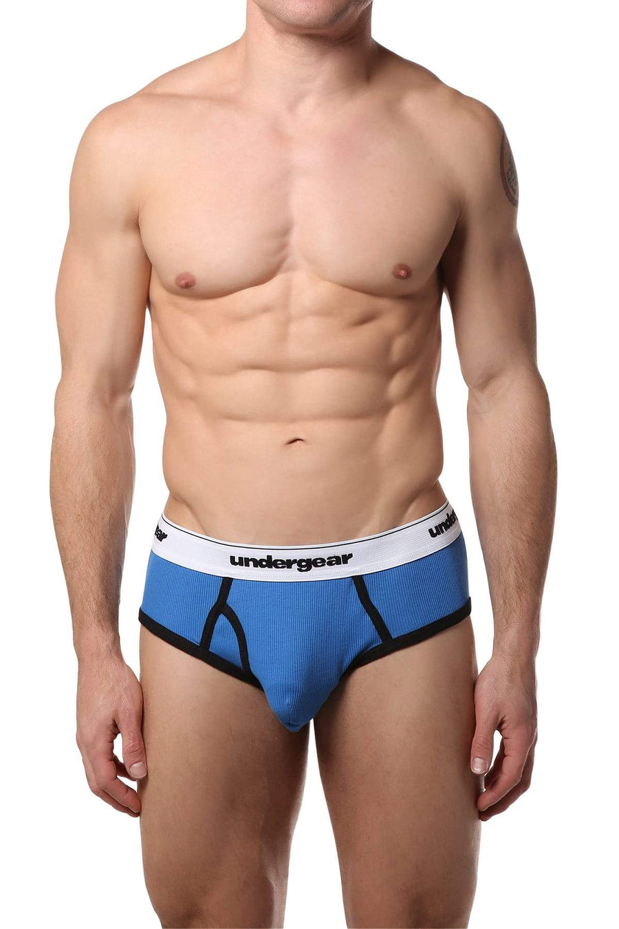 Undergear Blue, Grey, Black Ribbed Brief 3-Pack