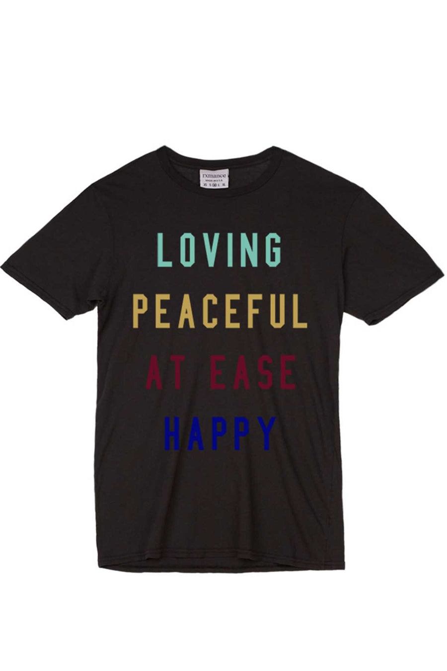Rxmance Unisex Black Peaceful Crew Tee