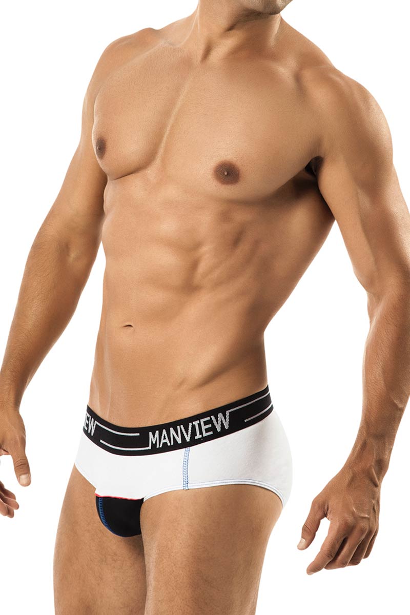 Manview White Stretch Cotton Poko Brief