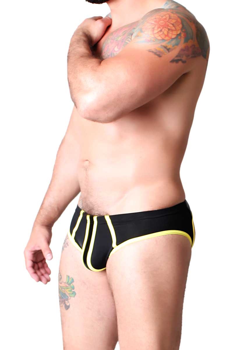 Cell Block 13 Black & Yellow Deviant Lace-Up Jock Brief