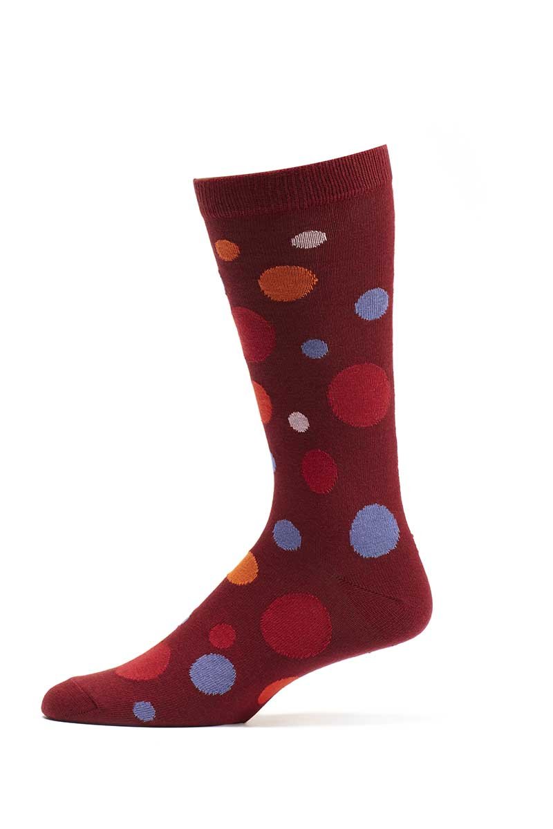 Ozone Red Dual Dots Crew Sock
