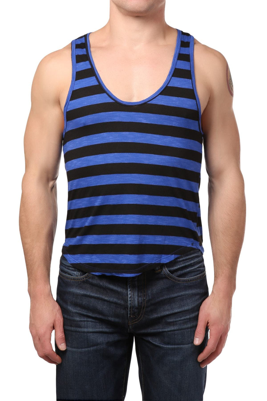 Y.M.L.A Blue Stripe Tank Top