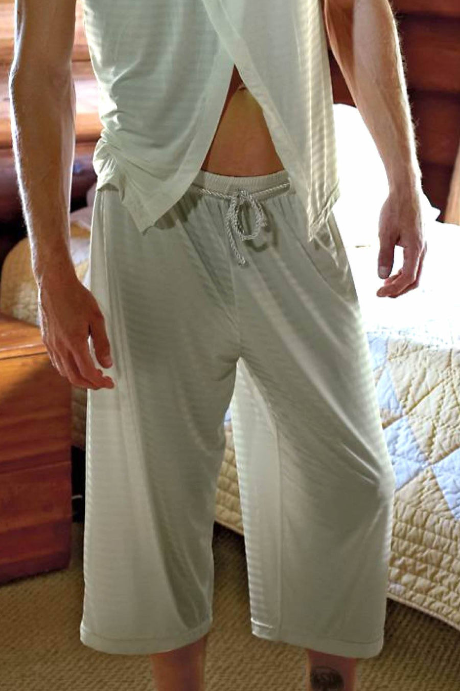 P.O.V. Ivory Cropped Toga Pant