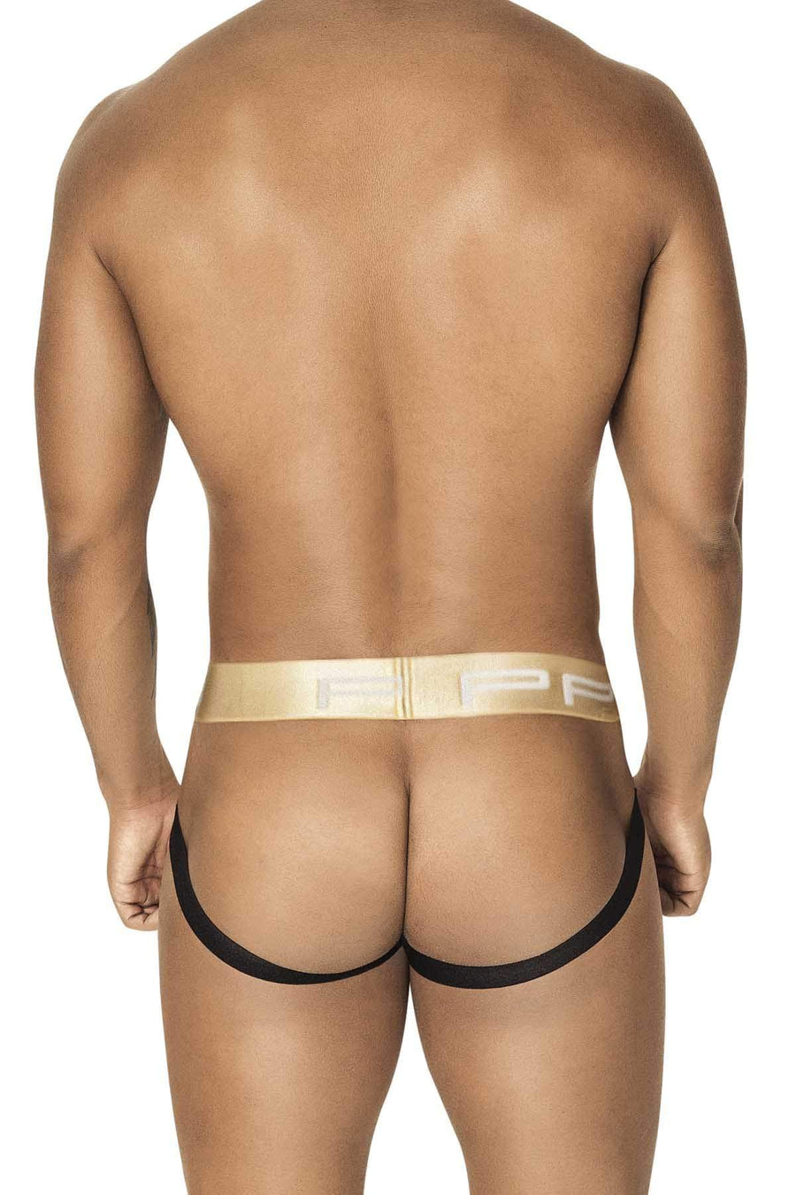 PPU Black & Gold Looped Pouch Jackstrap